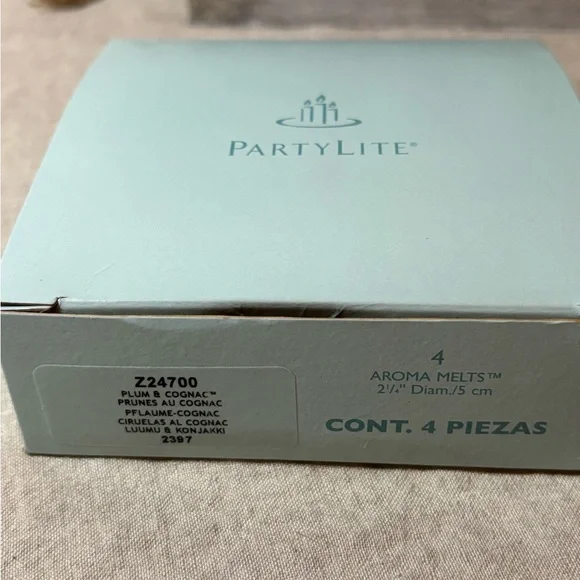 PartyLite PLUM &‎ COGNAC Aroma Melts Z24700 New 3 NIB Tart Warmer Purple Retired - Picture 3 of 3